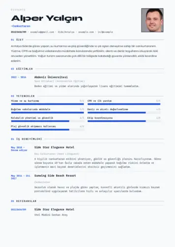 Cankurtaran CV Örnekleri cv indir
